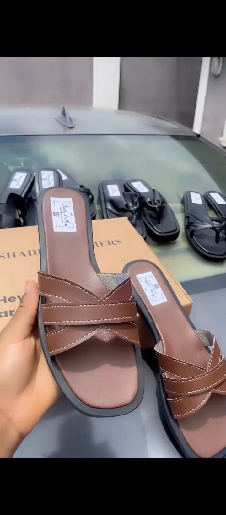 Women's Leather Slippers - Image 1