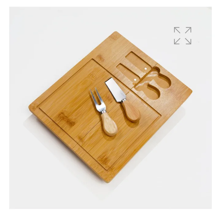 BambooCraft Bamboo Cheese Board Set with Knives - Image 1