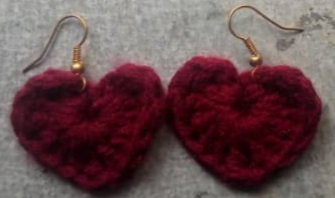 Heart shaped crotchet earrings 