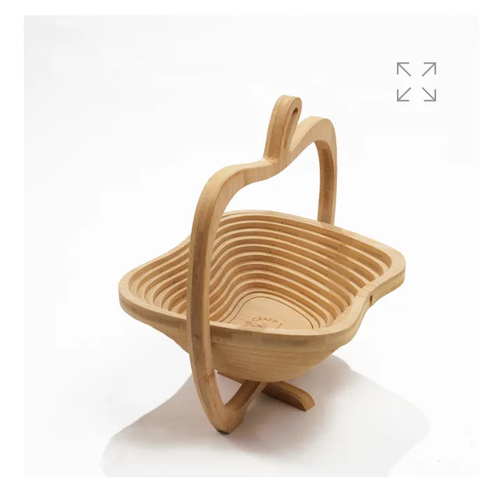 BambooCraft Bamboo Foldable Spiral Cut Fruit Basket - Image 1